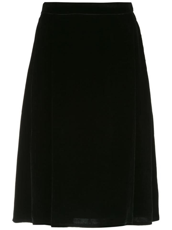 Reinaldo Lourenço Velvet Midi Skirt - Black