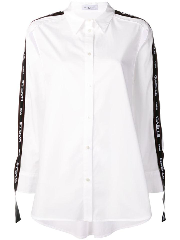 Gaelle Bonheur Side Logo Stripe Shirt - White