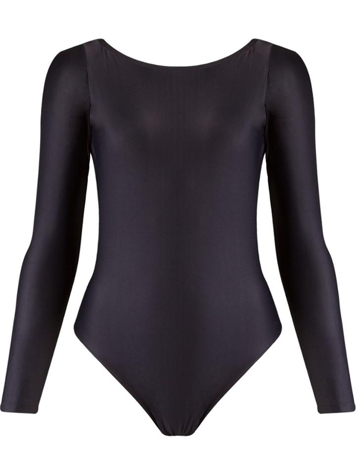 Brigitte Open Back Bodysuit - Black