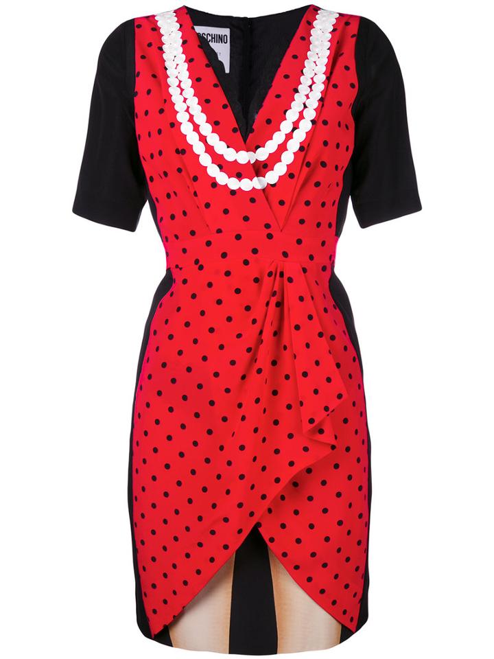 Moschino - Illusion Print Dress - Women - Silk - 44, Red, Silk