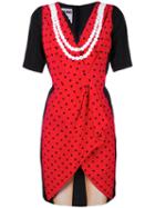 Moschino - Illusion Print Dress - Women - Silk - 44, Red, Silk