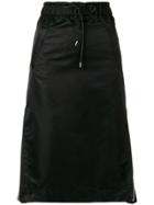Sacai Side Zip Drawstring A-line Skirt - Black