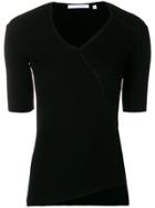Helmut Lang Ribbed Asymmetric T-shirt - Black