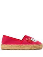 Love Moschino Heart Appliqué Espadrilles - Red