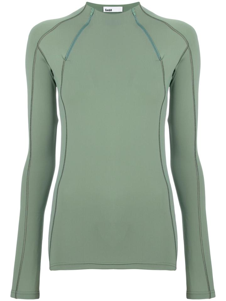 Gmbh Zip-detail Fitted Top - Green