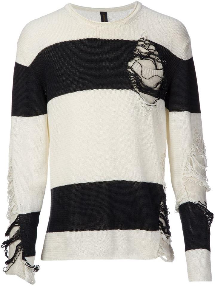 Miharayasuhiro Distressed Striped Jumper