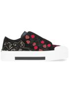 Alexander Mcqueen Low Cut Lace-up Embroidered Sneakers - Black