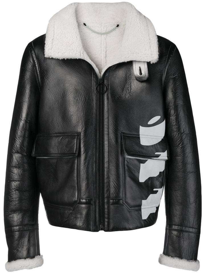 Off-white Zipped Printed Jacket - Black