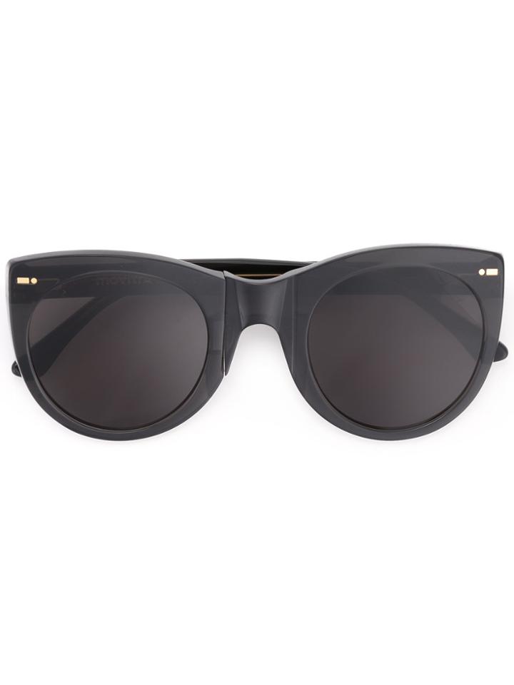 Movitra Oversize Round Sunglasses - Black