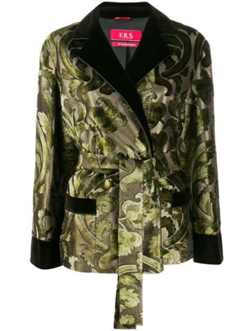 F.r.s For Restless Sleepers Printed Silk Blend Jacket - Gold