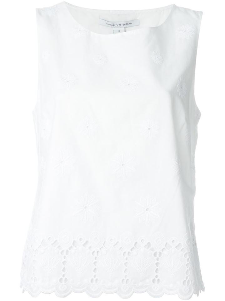 Diane Von Furstenberg Embroidered Tank Top
