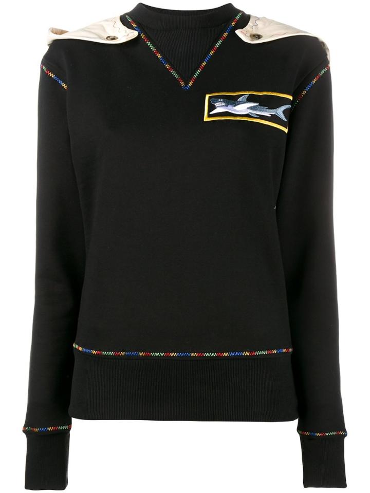 Jw Anderson Shark Applique Sweatshirt - Black