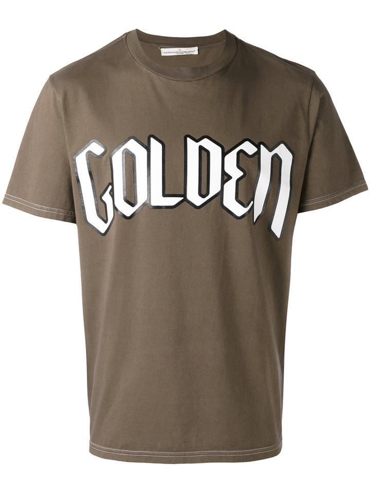 Golden Goose Deluxe Brand Brand Print T-shirt, Men's, Size: Xs, Green, Cotton