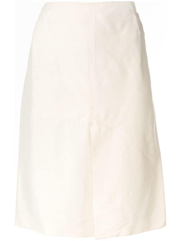 Jean Paul Gaultier Vintage High-waist Silk Skirt - White