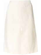 Jean Paul Gaultier Vintage High-waist Silk Skirt - White