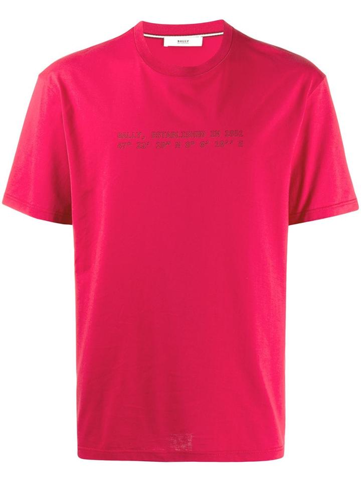 Bally Logo Print T-shirt - Red