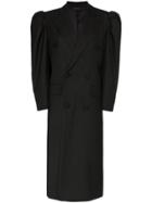 Blindness Double Breasted Oversized Coat - Black