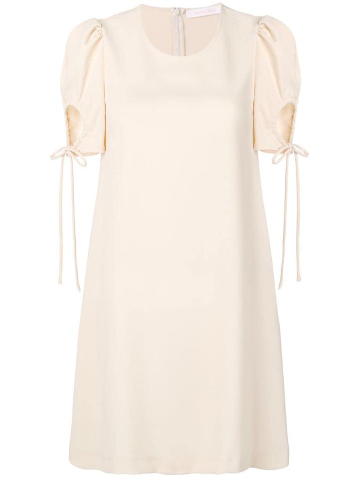See By Chloé Drawstring Sleeve Dress - Neutrals