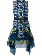 Peter Pilotto Geometric Embroidered Dress, Women's, Size: 10, Silk/viscose/acetate/polyester