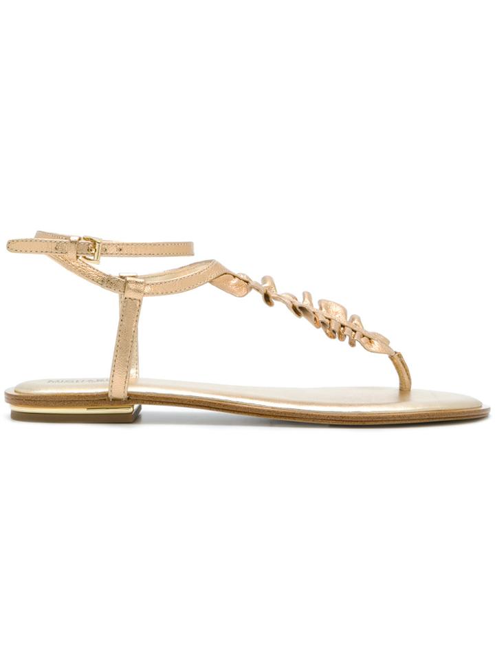 Michael Michael Kors Metallic Ruffle Sandals