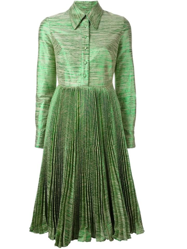 Manoush Pleated Melange Shirt Dress