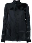 Maison Margiela Sheer Effect Shirt, Women's, Size: 44, Black, Viscose/silk