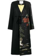 Act N&deg;1 Printed Panelled Coat - Black