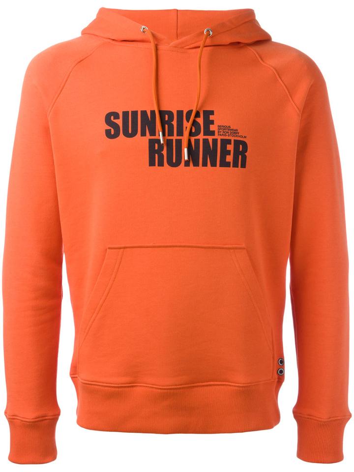 Ron Dorff Sunrise Runner Hoodie, Men's, Size: Small, Yellow/orange