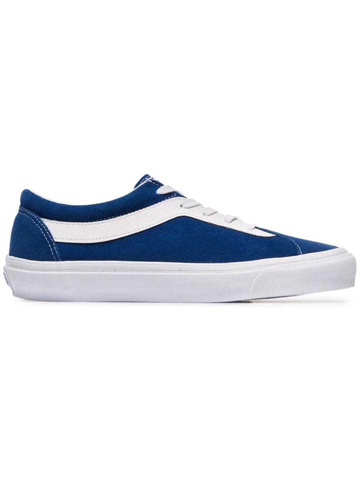Vans Blue And White Bold Leather And Suede Sneakers