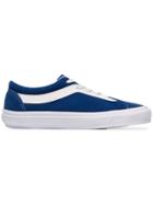 Vans Blue And White Bold Leather And Suede Sneakers