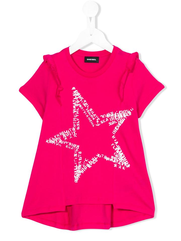 Diesel Kids - Star Print T-shirt - Kids - Cotton - 8 Yrs, Pink/purple
