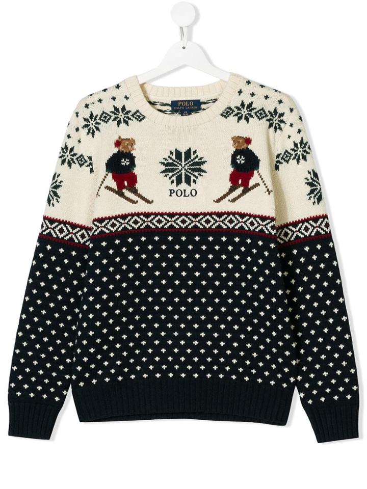 Ralph Lauren Kids Teen Jacquard Knitted Sweater - Blue