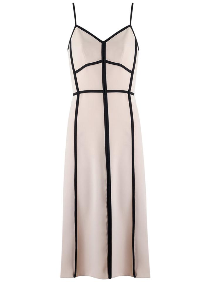 Reinaldo Lourenço - Panelled Midi Dress - Women - Polyester - 44, Nude/neutrals, Polyester