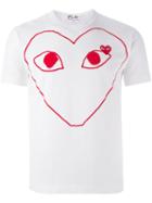 Comme Des Garçons Play - 'play' Heart Print T-shirt - Men - Cotton - Xl, White, Cotton