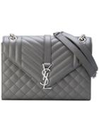 Saint Laurent Monogram Envelope Bag - Grey