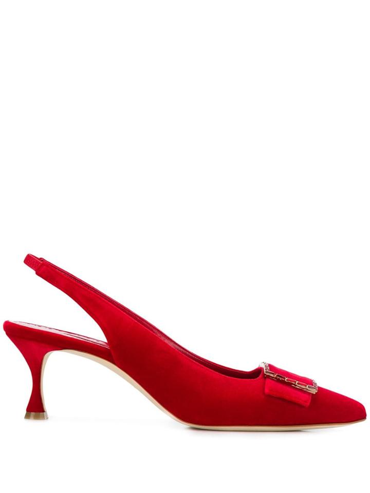 Manolo Blahnik Slingback Pumps - Red