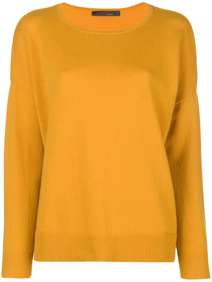 Incentive! Cashmere Round Neck Jumper - Yellow & Orange