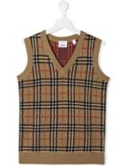 Burberry Kids Teen Vintage Check Sweater Vest - Brown