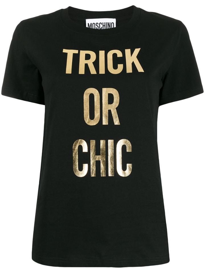 Moschino Printed Slogan T-shirt - Black