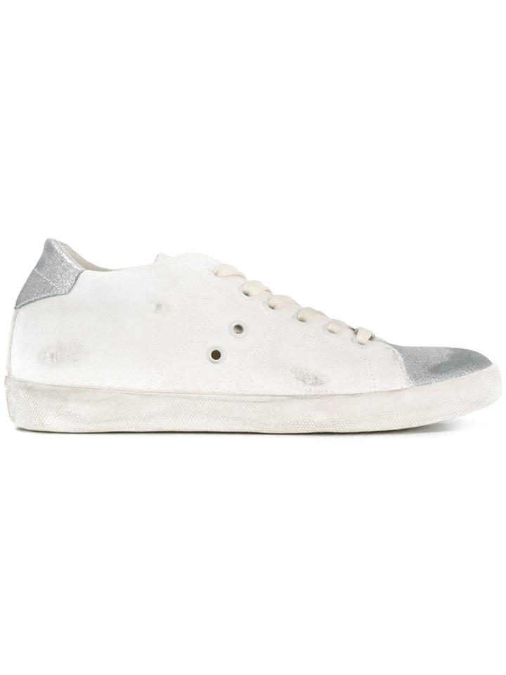 Leather Crown Contrast Low-top Sneakers - White