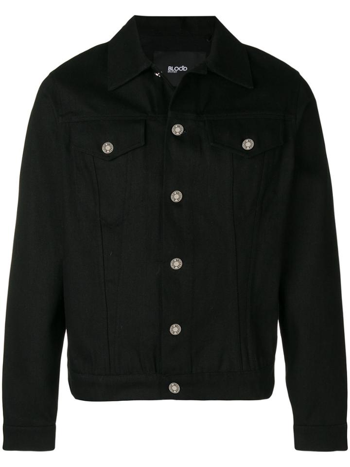 Blood Brother Logo Embroidered Shirt Jacket - Black