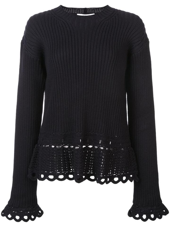 Derek Lam 10 Crosby Lace Trim Knitted Sweatshirt - Black