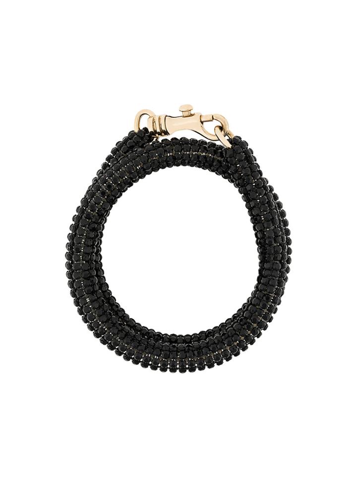 Christopher Kane Skinny Double Bolster Bracelet - Black