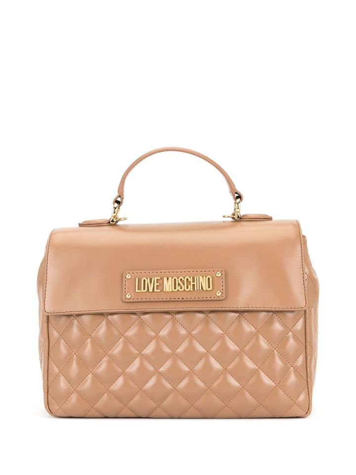 Love Moschino Quilted Tote Bag - Neutrals