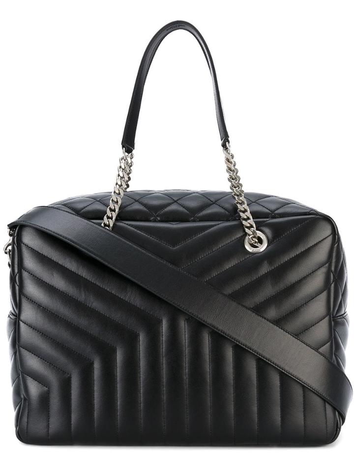 Saint Laurent Large Loulou Monogram Tote Bag - Black