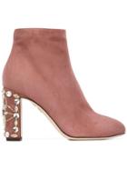 Dolce & Gabbana Zip-up Ankle Boots - Pink & Purple