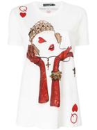 Dolce & Gabbana Queen Playing Card Print T-shirt - White