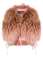 Dsquared2 Raccoon Fur Stole - Pink & Purple