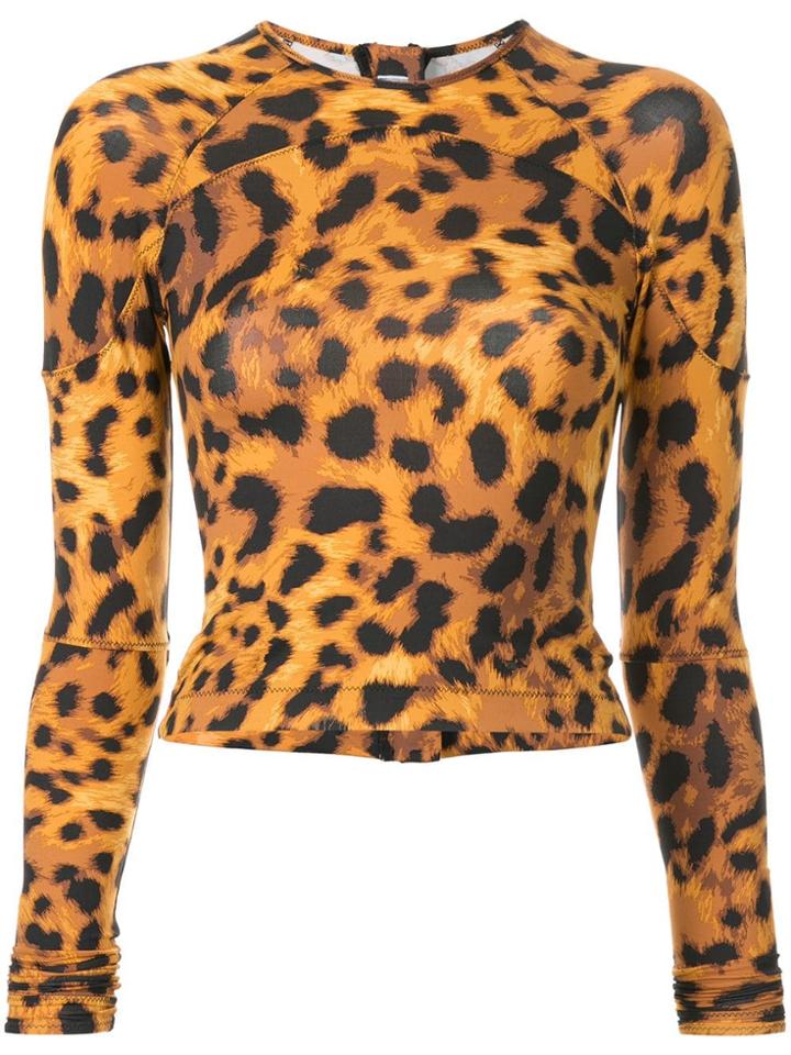 The Upside Leopard Print Wetsuit Top - Brown