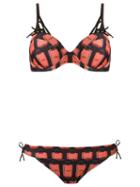 Amir Slama - Printed Balconette Bikini Set - Women - Elastodiene - P, Black, Elastodiene